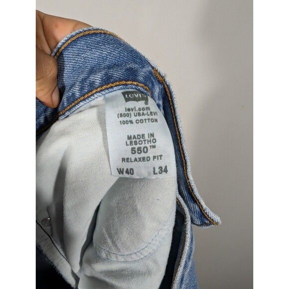 Levi's 550 Men Blue Relaxed Fit Denim Jeans Sz 40 Workwear Western Cowboy - Picture 4 of 12